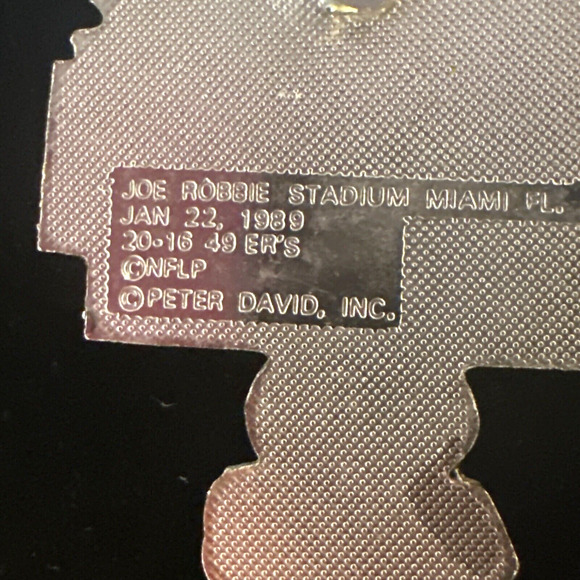 VTG Super Bowl XXIII PIN San Francisco 49ers 1989 Lapel Hat Pinback Peter David - Picture 2 of 3